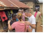 people in a village sharing about jesus